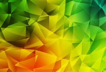 Light Green, Yellow vector triangle mosaic background.