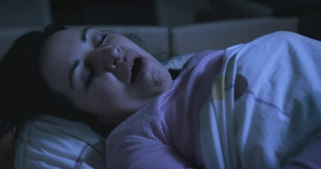 Woman yawning comically. Want to sleep, falls asleep. No problem with insomnia