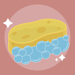 Isolated cleaning sponge icon. Cleaning products icon - Vector
