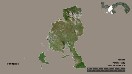 Veraguas, province of Panama, zoomed. Satellite