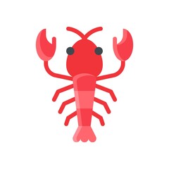 ocean related lobster use in sea food with eyes vector in flat style,