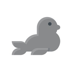 ocean related seal fish in water with eye and wings vector in flat style,