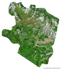 Eastern Highlands, province of Papua New Guinea, on white. Satellite