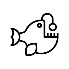 ocean related engler fish in water with eye and wings vector in lineal style,
