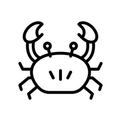 ocean related crab use in sea food with eyes vector in lineal style,