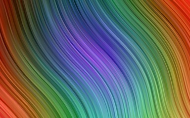 Dark Multicolor, Rainbow vector backdrop with bent lines. A vague circumflex abstract illustration with gradient. Pattern for your business design.