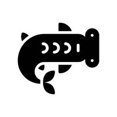 ocean related blob fish in water with eye and wings vector in solid design,