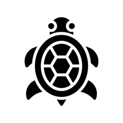 Obraz premium ocean related turtle in water with eye and neck shape vector in solid design,