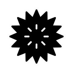 ocean related sea urchin fish in water with eyes and zig zag vector in solid design,