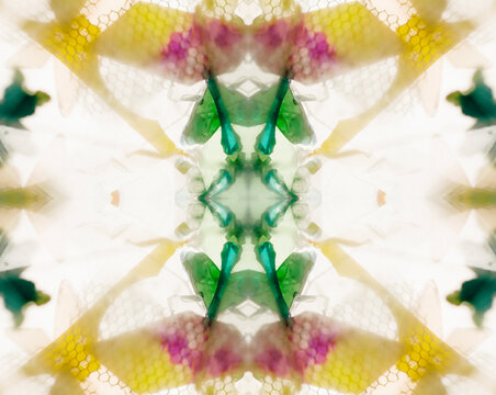 Shapes inside old-fashioned kaleidoscope