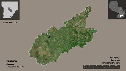 Caazapa, department of Paraguay,. Previews. Satellite