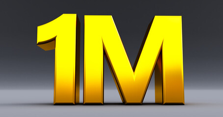3D render of 1 million followers, 1000000 background