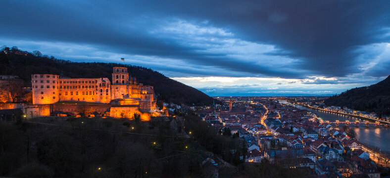Heidelberg cityscape panorama.