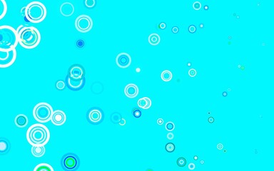 Light Blue, Green vector background with bubbles.