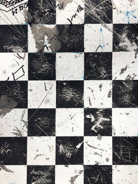 old and dirty chess board background