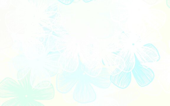 Light Blue, Yellow vector natural pattern with flowers