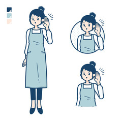 simple apron woman_Listening