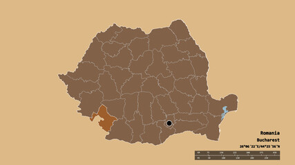 Location of Mehedinti, county of Romania,. Pattern