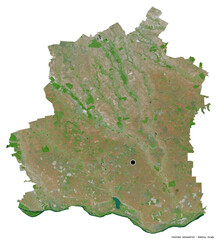 Teleorman, county of Romania, on white. Satellite
