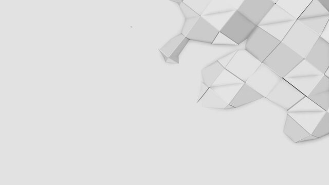 light gray animated low poly background. looped abstract animation. 3d render