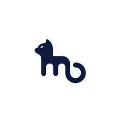 cat logo vector letter M illustrations