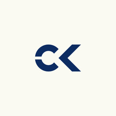 letter C initial CK logo icon vector illustrations