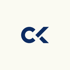 letter C initial CK logo icon vector illustrations