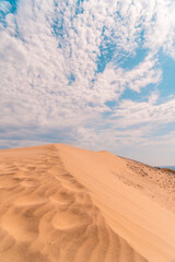 The dune of Playa de Mónsul in the natural park of Cabo de Gata, Nijar, Andalucia. Spain, Mediterranean Sea