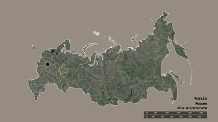 Location of Kirov, region of Russia,. Satellite