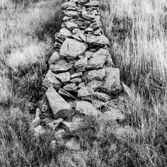 Remnants of an old drystone wall, Merthyr Vale, Wales, UK