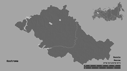 Obraz premium Kostroma, region of Russia, zoomed. Bilevel