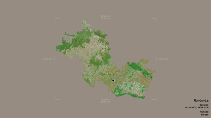 Mordovia - Russia. Bounding box. Satellite