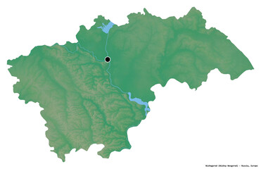 Nizhegorod, region of Russia, on white. Relief