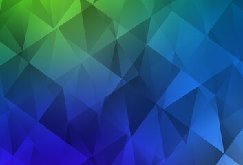 Light Blue, Green vector triangle mosaic background.