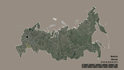 Location of Saratov, region of Russia,. Satellite
