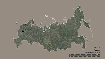 Location of Tomsk, region of Russia,. Satellite