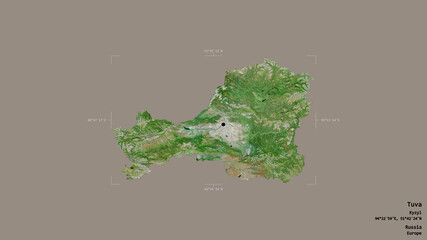 Tuva - Russia. Bounding box. Satellite