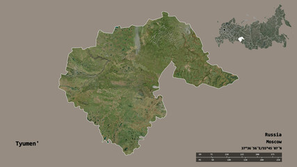 Tyumen', region of Russia, zoomed. Satellite