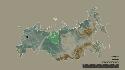 Location of Yamal-Nenets, autonomous province of Russia,. Relief