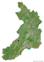 Obraz premium Zabaykal'ye, territory of Russia, on white. Satellite