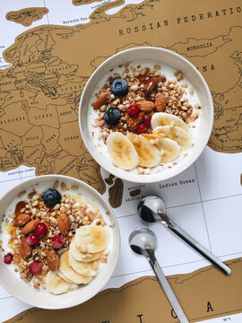 Morning muesli with fruits and berries