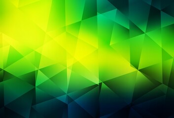 Dark Green, Yellow vector abstract mosaic backdrop.