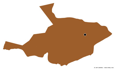 Al Jawf, region of Saudi Arabia, on white. Pattern