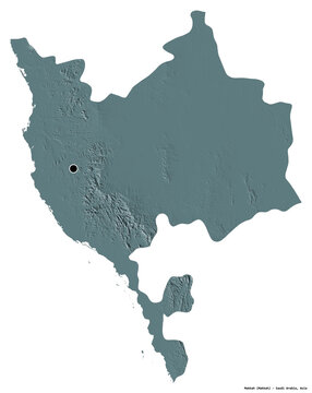 Makkah, region of Saudi Arabia, on white. Administrative