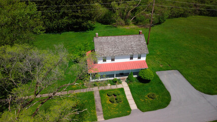 Aerial view of the Harriet Tubman House in Auburn, New York . Harriet Tubman National Historic Site - obrazy, fototapety, plakaty
