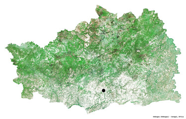 Kedougou, region of Senegal, on white. Satellite © Yarr65