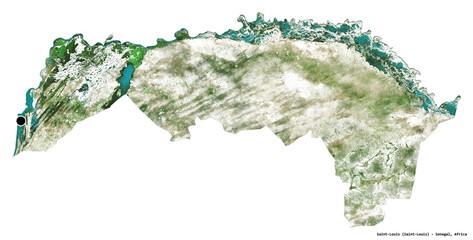Saint-Louis, region of Senegal, on white. Satellite © Yarr65