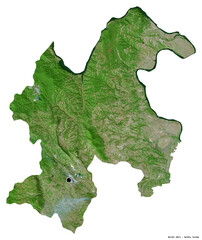 Borski, district of Serbia, on white. Satellite