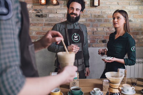 Bartenders Drinking Coffee