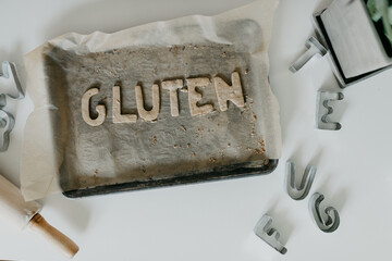 A Tray of Cookies That Spell out Gluten